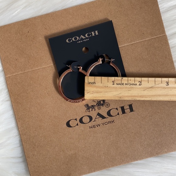 Coach Hoop Earrings RoseGold F73022 - Picture 10 of 10